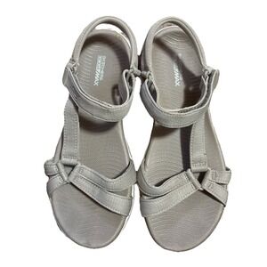 Skechers GOGA Max Beige Sandals Women's Sz 8 Comfort Walking